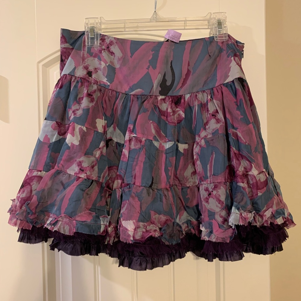 LIKE NEW! Twelve by Twelve Fun & Flirty Floral Pouf Micro Mini Skirt l Large